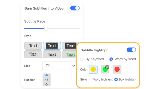 AI short video creator tools in Visla simplifying subtitles, text styling, and layout design.